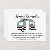 Whimsical Camper String Lights Bewegende Aankondig Aankondigingskaart (Voorkant / Achterkant)