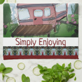 Whimsical Camping Ontworpen Theedoek (Gevouwen)