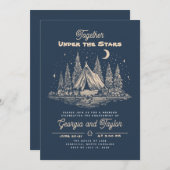 Whimsical Camping Under the Stars Engagement Party Kaart (Voorkant / Achterkant)