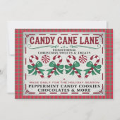 Whimsical  Candy Cane Holiday Kaart (Voorkant)