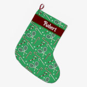 Whimsical Candy Cane Kerstfeestdag Tennis Grote Kerstsok (Voorkant (Hangend))