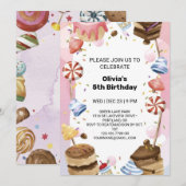 Whimsical Candyland Verjaardagsplezier voor kinder Kaart (Voorkant / Achterkant)