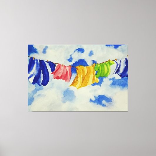 Whimsical Canvas Kunst Wasserij Clothesline, Artis (Voorkant)