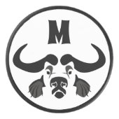 Whimsical Cape Buffalo, in zwarte inkt Hockey Puck (Voorkant)