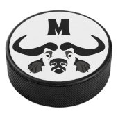 Whimsical Cape Buffalo, in zwarte inkt Hockey Puck (3/4)