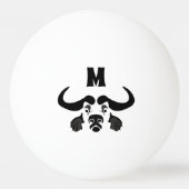 Whimsical Cape Buffalo, in zwarte inkt Pingpongbal (Voorkant)
