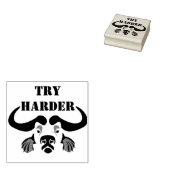 Whimsical Cape Buffalo, in zwarte inkt Rubberstempel (Gestempeld)