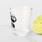 Whimsical Cape Buffalo, in zwarte inkt Shot Glas (Rechts)