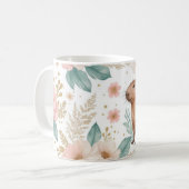 Whimsical Capybara en Bloemen Verrukking Koffiemok (Voorkant links)
