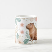 Whimsical Capybara en Bloemen Verrukking Koffiemok (Center)