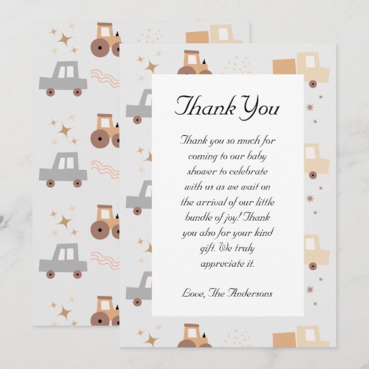 Whimsical Car Boho bedankpas Bedankkaart (Voorkant / Achterkant)