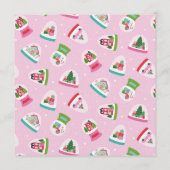 Whimsical Car with Christmas Gifts in Pink Kaart (Achterkant)