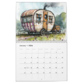 Whimsical  Caravans Waterverf Illustratie Kalender (Jan 2026)