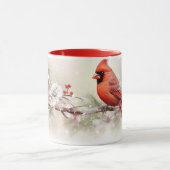 Whimsical Cardinal Christmas Mug Mok (Midden)