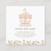 Whimsical Carousel Floral Baby Shower Book Card Informatiekaartje (Voorkant)