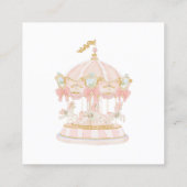 Whimsical Carousel Floral Baby Shower Book Card Informatiekaartje (Achterkant)