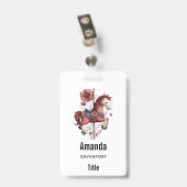 Whimsical Carousel Horse Image Badge (Achterkant met clip)