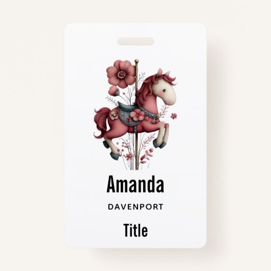 Whimsical Carousel Horse Image Badge (Voorkant)