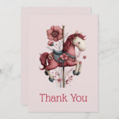 Whimsical Carousel Horse Image Bedankkaart (Voorkant / Achterkant)