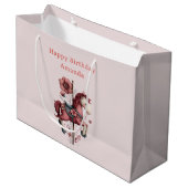 Whimsical Carousel Horse Image Birthday Groot Cadeauzakje (Voorkant Gekanteld)