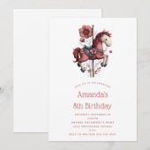 Whimsical Carousel Horse Image Birthday Kaart (Voorkant / Achterkant)