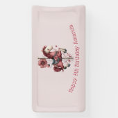 Whimsical Carousel Horse Image Birthday Spandoek (Verticaal)