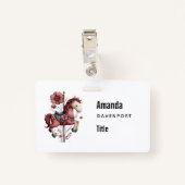 Whimsical Carousel Horse Image Business Badge (Achterkant met clip)