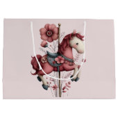 Whimsical Carousel Horse Image Groot Cadeauzakje (Achterkant)