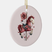 Whimsical Carousel Horse Image Keramisch Ornament (Rechts)