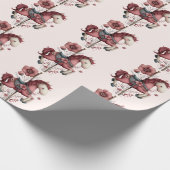 Whimsical Carousel Horse Image Pattern Cadeaupapier (Hoek)