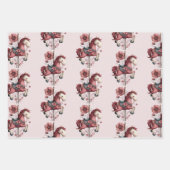 Whimsical Carousel Horse Image Pattern Inpakpapier Vel (Voorkant 2)