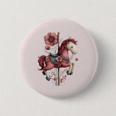 Whimsical Carousel Horse Image Ronde Button 5,7 Cm (Voorkant)