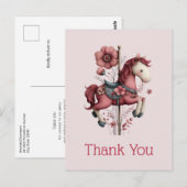Whimsical Carousel Horse Image Thank You Briefkaart (Voorkant / Achterkant)