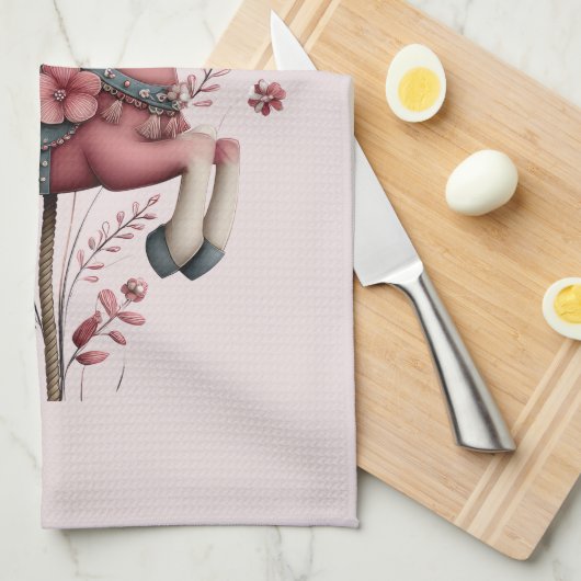 Whimsical Carousel Horse Image Theedoek (Quarter Fold)