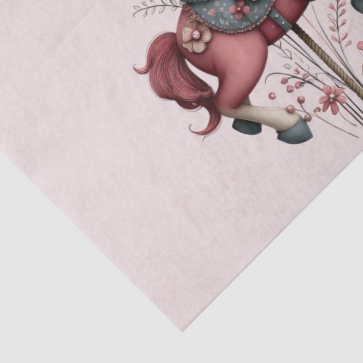 Whimsical Carousel Horse Image Tissuepapier (Detail)