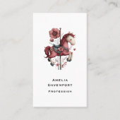 Whimsical Carousel Horse Image Visitekaartje (Voorkant)