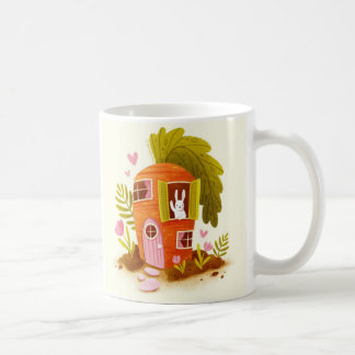 Whimsical Carrot Bunny House Mug Cute Farm Animals Koffiemok