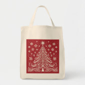 Whimsical Carryall: Folk Art Kerstboom Tas B (Voorkant)