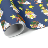 Whimsical Cartoon Angel Christmas Gift Wrap Cadeaupapier (Rol Hoek)