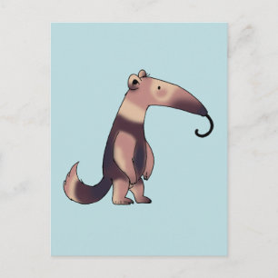 Whimsical Cartoon Anteater Art Briefkaart