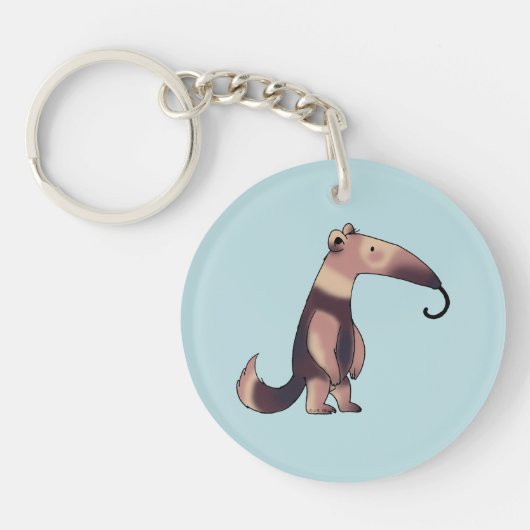 Whimsical Cartoon Anteater Art Sleutelhanger (Voorkant)
