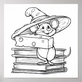 Whimsical Cartoon Art: Mirthful Mouse Character Poster