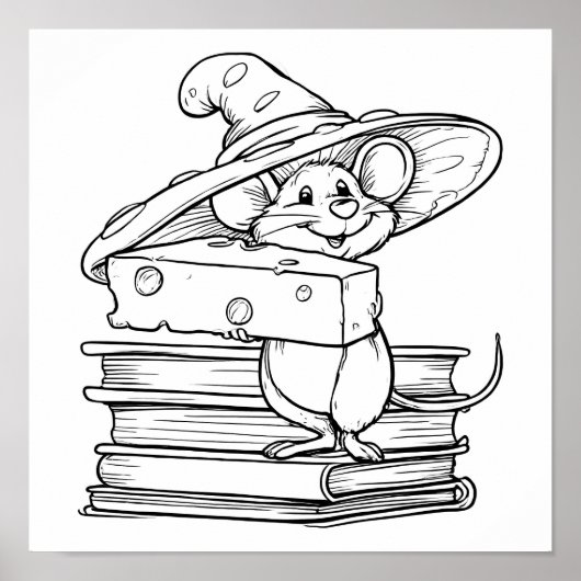 Whimsical Cartoon Art: Mirthful Mouse Character Poster (Voorkant)