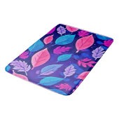 Whimsical Cartoon Bladeren: Paarse & Roze Badmat (Gekanteld)