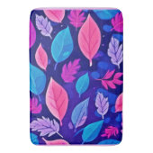 Whimsical Cartoon Bladeren: Paarse & Roze Badmat (Voorkant Verticaal)