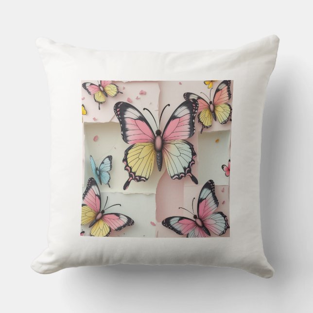 🦋 Whimsical Cartoon Butterfly Pillow – Schattigee Kussen (Voorkant)