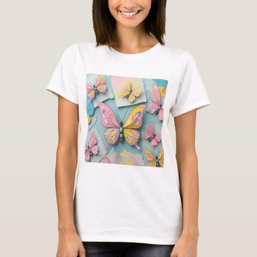 🦋 Whimsical Cartoon Butterfly T-shirt – Schattige (Voorkant)