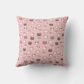 Whimsical Cartoon Cat en Rainbow Bliss Design Kussen (Achterkant)