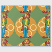 Whimsical Cartoon Clown met felle kleuren Cadeaupapier (Vlak)