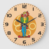 Whimsical Cartoon Clown met felle kleuren Grote Klok (Voorkant)